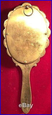 Ancien Miroir Face À Main Bronze Et Émaux Cloisonnés COLLECTION