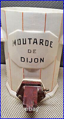 Ancien Rare et Grand Distributeur à Moutarde de Dijon 30 cm Digoin Art Déco