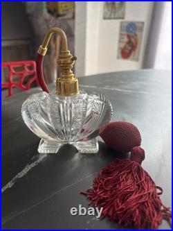 Ancien Vaporisateur De Parfum En Cristal Taillé Art Déco Marcel Franck