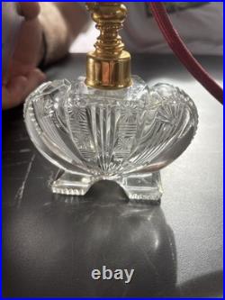 Ancien Vaporisateur De Parfum En Cristal Taillé Art Déco Marcel Franck