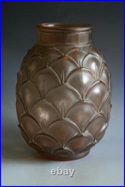 Ancien Vase Art Deco Val Saint Lambert En Verre