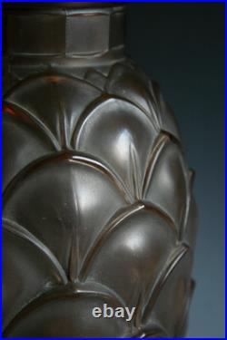 Ancien Vase Art Deco Val Saint Lambert En Verre