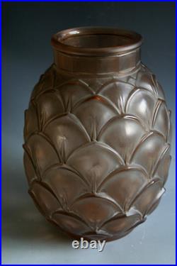 Ancien Vase Art Deco Val Saint Lambert En Verre