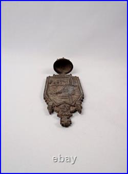 Ancien bénitier en régule Art Déco de Notre Dame de Lourdes début XXème