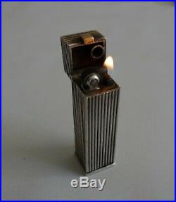 Ancien briquet & Etui cigarette argent massif Art Deco silver petrol lighter box