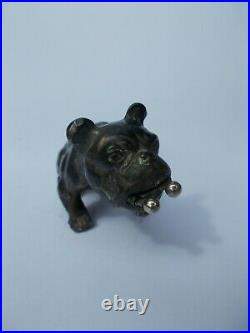 Ancien coupe cigarette art deco english bulldog anglais sculpture regule bronze