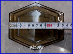 Ancien élégant cendrier en verre art déco avec femme