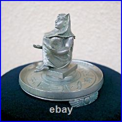 Ancien encrier ART DECO pharaon égypte toutankamon metal chromé 1930 écriture Ancien encrier ART DECO pharaon égypte toutankamon metal chromé 1930 écriture