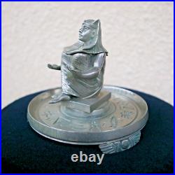 Ancien encrier ART DECO pharaon égypte toutankamon metal chromé 1930 écriture