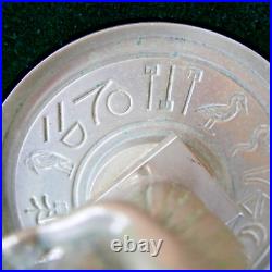 Ancien encrier ART DECO pharaon égypte toutankamon metal chromé 1930 écriture