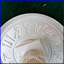 Ancien encrier ART DECO pharaon égypte toutankamon metal chromé 1930 écriture