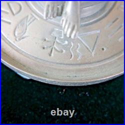 Ancien encrier ART DECO pharaon égypte toutankamon metal chromé 1930 écriture