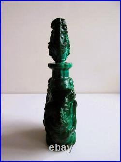 Ancien flacon de parfum en verre jade tchèque ART DECO Hoffman Schlevogt chér