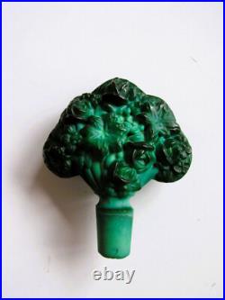 Ancien flacon de parfum en verre jade tchèque ART DECO Hoffman Schlevogt chér