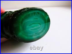 Ancien flacon de parfum en verre jade tchèque ART DECO Hoffman Schlevogt chér