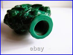 Ancien flacon de parfum en verre jade tchèque ART DECO Hoffman Schlevogt chér