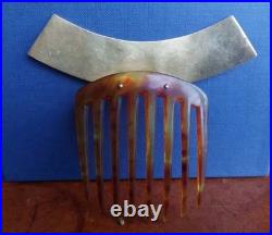 Ancien peigne diadème à cheveux Art Deco plaque rotative fashion week