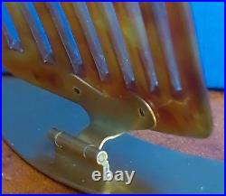 Ancien peigne diadème à cheveux Art Deco plaque rotative fashion week