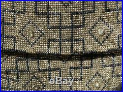 Ancien petit sac aumonière en fines perles métal et strass ART DECO beaded bag