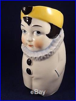 Ancien pichet pot à lait porcelaine Germany clown Pierrot numéroté ART Déco 1930