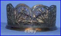 Ancien porte bol en filigrane art déco russe plaqué argent