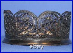 Ancien porte bol en filigrane art déco russe plaqué argent