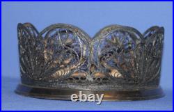 Ancien porte bol en filigrane art déco russe plaqué argent