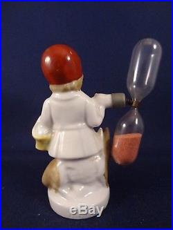 Ancien rare sablier conte chaperon rouge loup porcelaine Germany Numéroté 1930