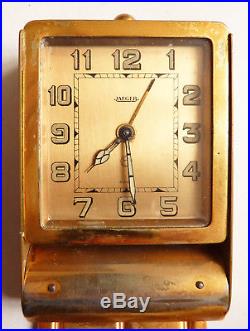 Ancien réveil pendulette de voyage JAEGER 8 jours Swiss pendule clock reloj