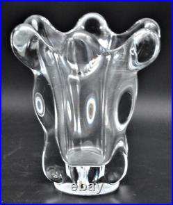 Ancien vase en cristal de VANNES Bretagne art déco design collection verrerie