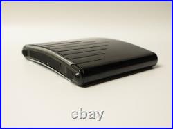 Ancienne Boîte à cigarettes automatique coulissante bakélite noire Art-Déco