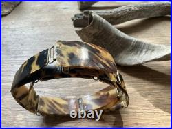 Ancienne Ceinture Art Deco En Ecaille De Tortue Veritable Et Bronze