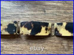 Ancienne Ceinture Art Deco En Ecaille De Tortue Veritable Et Bronze
