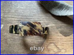 Ancienne Ceinture Art Deco En Ecaille De Tortue Veritable Et Bronze