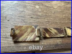 Ancienne Ceinture Art Deco En Ecaille De Tortue Veritable Et Bronze