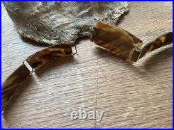 Ancienne Ceinture Art Deco En Ecaille De Tortue Veritable Et Bronze
