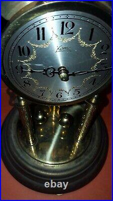 Ancienne Pendule Horloge 400 Jours Koma Fonctionnel sous globe art deco vintage