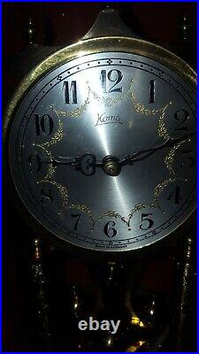 Ancienne Pendule Horloge 400 Jours Koma Fonctionnel sous globe art deco vintage