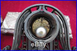 Ancienne Pendule art nouveau art déco fer forgé 1900 marbre clock pendulum