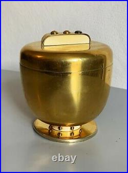 Ancienne boite ciboire Art Deco en métal doré vermeil calice religion