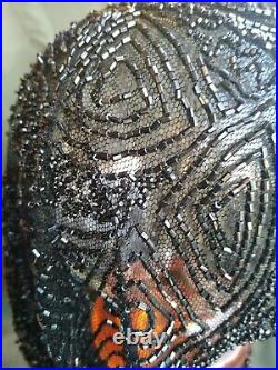Ancienne coiffe art déco, perles de verre