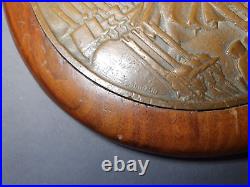 Ancienne grosse medaille plaque en bronze art deco G. GUIRAUD militaire marine