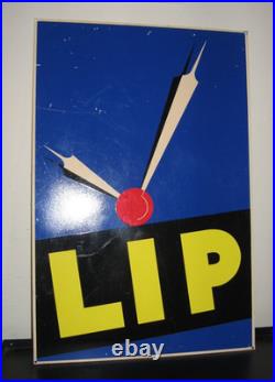 Ancienne plaque émaillée LIP Montre Horlogerie Art Déco 45 x 30 cm