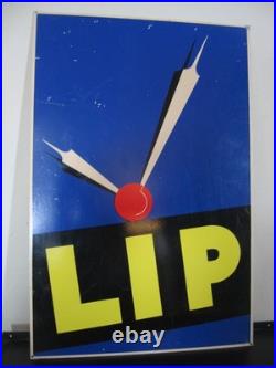 Ancienne plaque émaillée LIP Montre Horlogerie Art Déco 45 x 30 cm