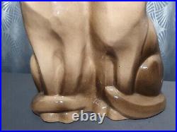 Ancienne sculpture art deco en ceramique signé D. PATRY statuette statue chat