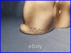 Ancienne sculpture art deco en ceramique signé D. PATRY statuette statue chat