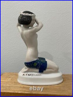 Antique 1910 Art Déco Rosenthal Porcelaine Ariadne Figurine Caasmann Design