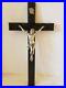 Antique-585ms-Art-Deco-Jesus-Inri-Catholique-Eglise-Ebene-Mural-Croix-Crucifix-01-upct