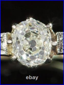 Antique Art Déco Diamant 10K or Jaune Sur Solitaire Bague de Fiançailles Sz 5-12