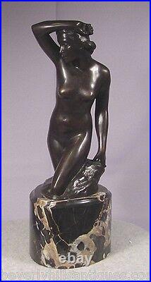 Antique Art Déco Nu Bronze Lady Julcame-Reg